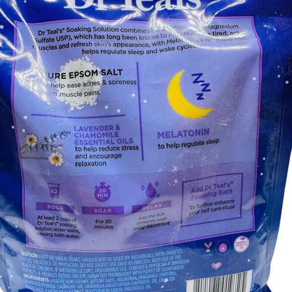 3x Dr Teals Pure Epsom Salt Sleep Soak Lavender & Chamomile Essential Oil Blend - Picture 4 of 5
